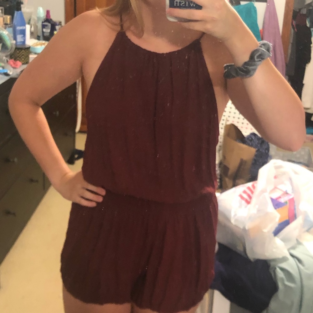 PacSun Romper Maroon Size Small High Neck - Picture 1 of 6